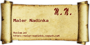 Maler Nadinka névjegykártya